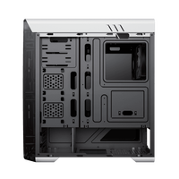 Boîtier d'ordinateur de jeu en acier GameMax White MoonLight FRGB Mid Tower avec panneau latéral entièrement transparent pour carte mère Micro ATX