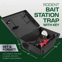 Lot de 4 stations d'appât pour rats, stations d'appât pour souris intelligentes anti-effraction, cages sécurisées pour enfants et animaux domestiques, pièges à souris pour extérieur/intérieur