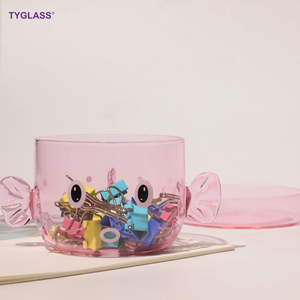 Contenedor de almacenamiento de vidrio decorativo personalizado, organizador de escritorio, lata para hacer velas, almacenamiento de oficina, tarros de candelas de vidrio con tapas - Product Image 3