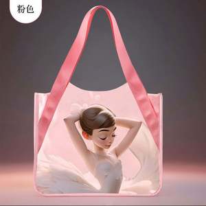 Bolso Tote Transparente con Estampado de Letras, Bolso de Hombro de PVC Transparente, Bolso de Viaje Tipo Jelly, Bolsos de Baile para Niños - Product Image 6