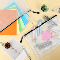 Carpeta de archivos con cremallera de malla A4 transparente personalizable impermeable PVC Oficina escuela papelería bolsa para documentos