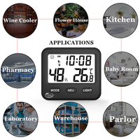Jam Dinding Digital LCD CH-915 Mini Indoor Clock Hygrometer Pengukur Kelembapan Termometer Hygrometer