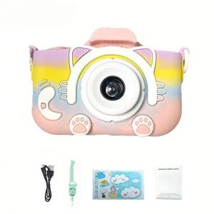 Appareil photo numérique HD pour enfants, style dessin animé, avec grand angle de 180° et écran de 2,0 pouces, en ABS, vente en gros - Product Image 1