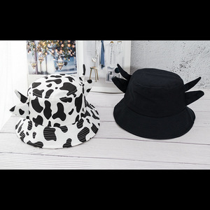 Cappelli a secchiello con stampa mucca di alta qualità orecchie da donna uomini personalizzati cappelli a secchiello da pescatore con corno - Product Image 3