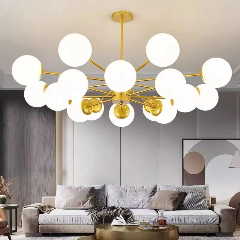 modern home magic bean glass ball chandelier gold sputnik chandeliers for bedroom and living room and kitchen