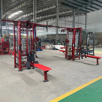 Gimnasio Multifuncional de Alta Gama con Diseño Personalizado Multi 9 Jungle, Máquina de Ejercicios para Pecho y Piernas, Equipo de Gimnasio Multi 9 Estaciones, Gimnasio Comercial