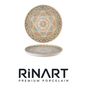 Plato Plano Celest con Borde Ø 20 cm H 1.7 cm Apilable Porcelana Fina Impresión Digital Rinart - Product Image 4