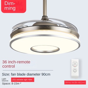 Ventilador de techo dorado moderno con 3 aspas de madera maciza, 6 velocidades, silencioso, de CC Motor, luz LED, ventilador de techo con control remoto - Product Image 4