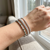 Bracelet tennis 5 carats, taille ronde 3 mm, à quatre griffes, en or blanc massif 10K 14K 18K, 7,5 pouces, certifié IGI, CVD, bijoux personnalisés