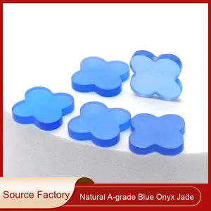 Venta Directa <span class=keywords><strong>de</strong></span> Fábrica <span class=keywords><strong>de</strong></span> Joyería-Collar Pendientes Belleza Cuidado Personal Ágata Azul Natural Calcedonia Trébol <span class=keywords><strong>de</strong></span> <span class=keywords><strong>Cuatro</strong></span> <span class=keywords><strong>Hojas</strong></span> Piedra Plana - Product Image 6