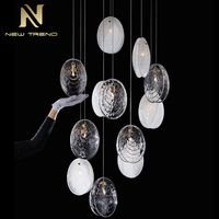 Lustre de décoration d'intérieur moderne Art Design Villa Appartement Salon Escalier Verre LED Suspension