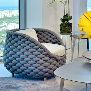 Juego de sofá de lujo para jardín al aire libre con <span class=keywords><strong>mesa</strong></span> de centro redonda Juego de muebles de <span class=keywords><strong>exterior</strong></span> con cuerda tejida - Product Image 5