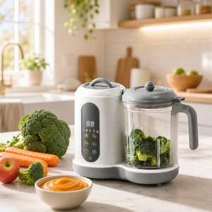 Robot culinaire multifonction 4-en-1 pour bébé : cuiseur vapeur, mixeur et processeur pour préparer des purées, cuire, cuire à la vapeur et réchauffer les biberons en une seule machine - Product Image 2