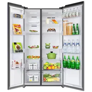 ตู้เย็นทรงตู้แช่แข็งประหยัดพลังงาน,ตู้แช่เย็นขนาดใหญ่หรูหราประหยัดพื้นที่สำหรับใช้ในบ้านตู้เย็น Side By Side Door