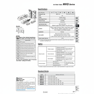 MXQ8L-20AT โต๊ะสไลด์ลมนิวเมติก SMC - Product Image 1