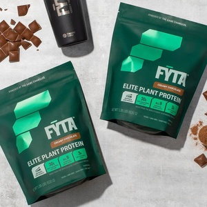 Empaquetado de proteína vegetal con logotipo personalizado, bolsa con cremallera de pie para impresión de huecograbado de leche de frutos secos - Product Image 1