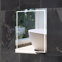 Miroir intelligent LED de salle de bain avec éclairage latéral, système Android 2022, vente chaude, indice IP44, design populaire, blanc croisé, idéal pour les entreprises