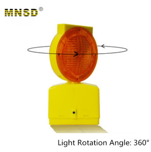 Luz de Advertencia de Tráfico Portátil de Grado de Ingeniería con Barrera <span class=keywords><strong>Solar</strong></span>, Luz LED Intermitente Amarilla, 60 Destellos/Min - Product Image 2