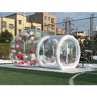 Tente à bulles géante transparente gonflable en cristal pour l'extérieur, tente à bulles gonflable chauffée avec ballons