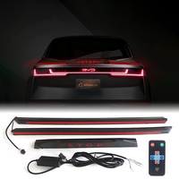 Feu arrière universel à LED pour voiture 12V, trois segments, réglable, en fibre de carbone, étanche, avec clignotant dynamique