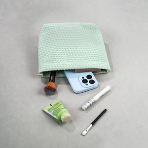 Petite pochette de brosse d'organisateur de maquillage de fermeture éclair de gaufre faite par les femmes faite à partir du matériel durable d'unité centrale - Product Image 3