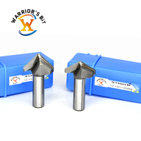 Warrior's Bit 2 cannelures 3D v-rainure CNC mèches de routeur 60/90/120Deg carbure à pointe pour le travail du bois tige de 6mm acier à grande vitesse ODM OEM