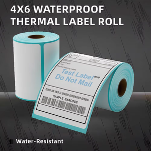 สติ๊กเกอร์บาร์โค้ดแบบม้วน ขนาด 4x6 นิ้ว สำหรับพิมพ์ความร้อนโดยตรง กันน้ำ กันน้ำมัน กันรอยขีดข่วน ขายดี - Product Image 2