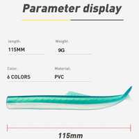 JOHNCOO – tête de gabarit de pêche au méné noir, leurre souple, Swimbait artificiel facile à briller pour matériel de pêche au bar, 115mm/9g