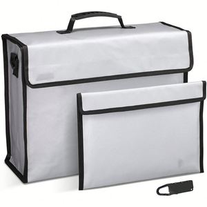 Silicone Fireproof and Waterproof File Money Holder Folder Shape <b>Document</b> <b>Bag</b> with Lock for Secure Storage - Product Image 1