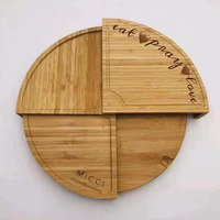 Kerstcadeaus Grote Deli Board Bamboe Charcuterie Kaas Snijden Draaibare Plank Dienblad Hakblok Met 2/3 Messenset