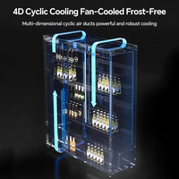 Réfrigérateur commercial de luxe avec écran LCD supérieur, porte pleine vitrée à 3 couches en verre trempé, -18°C ℃   -22 ℃   Réfrigérateur Vitrine