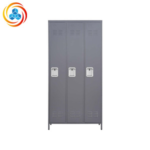 Casiers métalliques modulaires à 3 portes de 72 pouces de hauteur avec serrure pour employés, armoire de rangement en acier pour salle de sport, bureau, école, garage, gris - Product Image 1