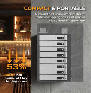 Casier de recharge mobile TIA à <span class=keywords><strong>8</strong></span> baies avec serrure de porte intelligente sans clé et kit d'énergie solaire en option pour usage collectif, design élégant et écologique - Product Image 5