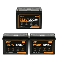 Groothandel op maat gemaakte 25.6V 200Ah LiFePO4 Deep Cycle batterij Bluetooth BMS 6000 cycli Graad A 5120Wh Off Grid