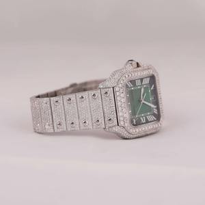 Montre à quartz étanche de luxe en acier inoxydable avec bracelet, idéale pour les soirées et événements, style diamant glacé haut de gamme - Product Image 2