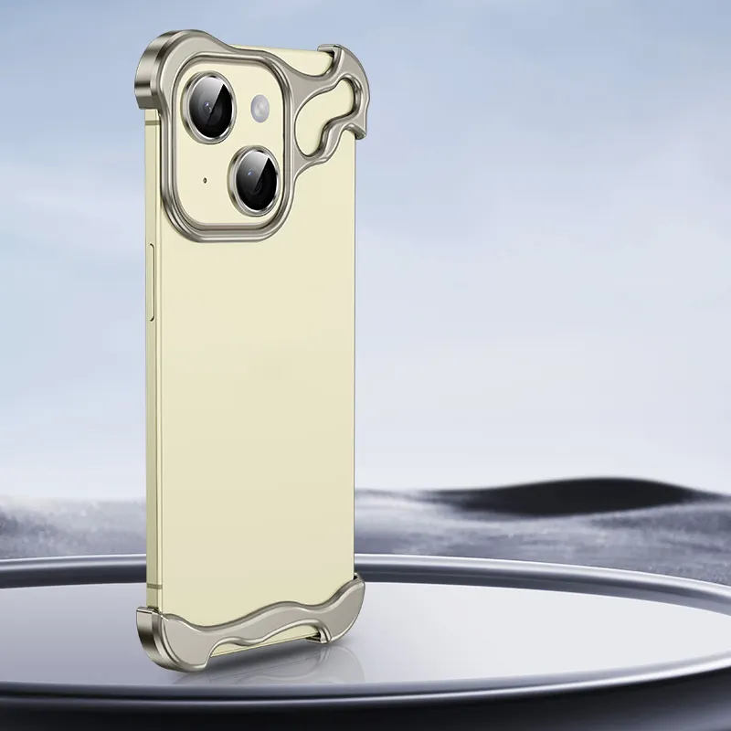 Marco de aluminio parachoques funda de teléfono almohadilla de esquina de Metal con cubierta protectora de lente de cámara para iPhone 15 Pro Max funda 14 Dropshipping