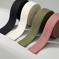 Bande élastique tricotée unie de 25 mm en Spandex/Polyester, couleur Pantone personnalisée, pour bordure de vêtement et attaches pour cheveux, vente en gros QIAO