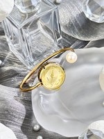 Montre-bracelet pour femme avec perle, élégante et tendance, coffret cadeau incluant une bague, idéale pour offrir en fêtes