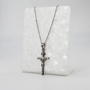 Perhiasan Mode dari Baja Anti Karat Liontin Salib Kalung Unisex Rantai Link Lucu - Product Image 3