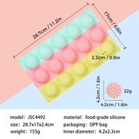 Moules à gâteau en silicone SILIKOLOVE, personnalisables en usine, 15 cavités, forme demi-sphère, LFGB, antiadhésifs, sans BPA, faits à la main, pour mousse au chocolat