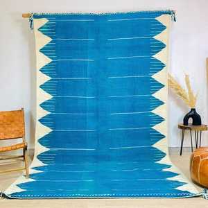 Alfombra de lana marroquí anudada a mano de lujo, tamaño personalizable para sala de estar, hoteles, restaurantes, Material de algodón - Product Image 2