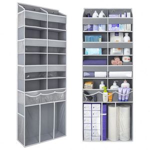 <b>Extra</b> <b>Large</b> Over the Door Organizer with Clear Pockets - 8 Compartments Hanging Organizer for Bathroom Bedroom Closet - Product Image 1