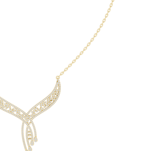 Fashionable Design Pave Diamond Filigree V <b>Necklace</b> with Triple Teardrop Drop for Women Party Daily Wears for Export Price - Product Image 4