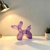 Statue de chien ballon en résine, bloc de construction, ornement décoratif transparent pour la maison