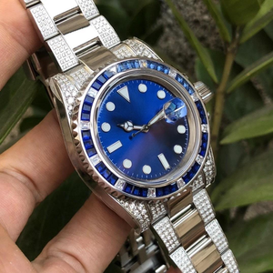 Relojes Mecánicos de 40 mm, Automáticos, de Metal Dorado, con Bisel de Diamantes de Zafiro, Reloj de Lujo para Hombre, Reloj Deportivo Mecánico de <span class=keywords><strong>Oro</strong></span> con Diamantes - Product Image 4