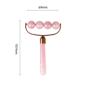 Masseur de cheveux à rouleau de jade avec manche en bois Outil de spa en cristal de pierre de Guasha naturelle pour les soins du cuir chevelu et la relaxation d'acupuncture - Product Image 4