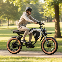 Moto tout-terrain rétro de plage avec batterie au lithium, 20 pouces, 52V, 1500W, suspension intégrale, pneus larges, moto électrique tout-terrain, entrepôt UE/États-Unis