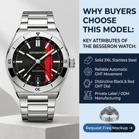 Montre mécanique automatique de luxe pour homme, acier inoxydable, saphir, lumineuse, analogique, loupe, logo personnalisé OEM, mouvement Miyota