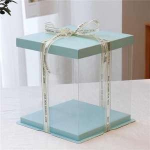 Food Grade Custom Color Square Transparent PET Plastic <b>Cake</b> Packaging <b>Box</b> - Product Image 2