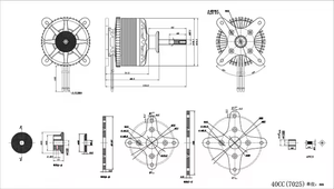 Motor sin Escobillas SUNNYSKY X7025 KV160/190 40cc 3D para Dron UAV de Ala Fija con Control de Velocidad y ESC Balanceado - Product Image 6